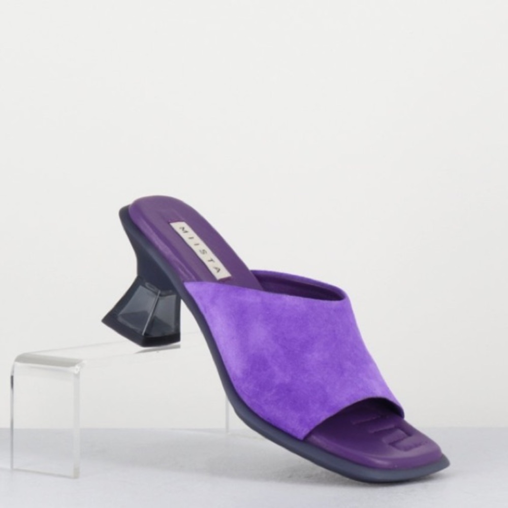 New Miista Synthia purple suede cushioned heeled Sandals US 8 - Picture 6 of 6